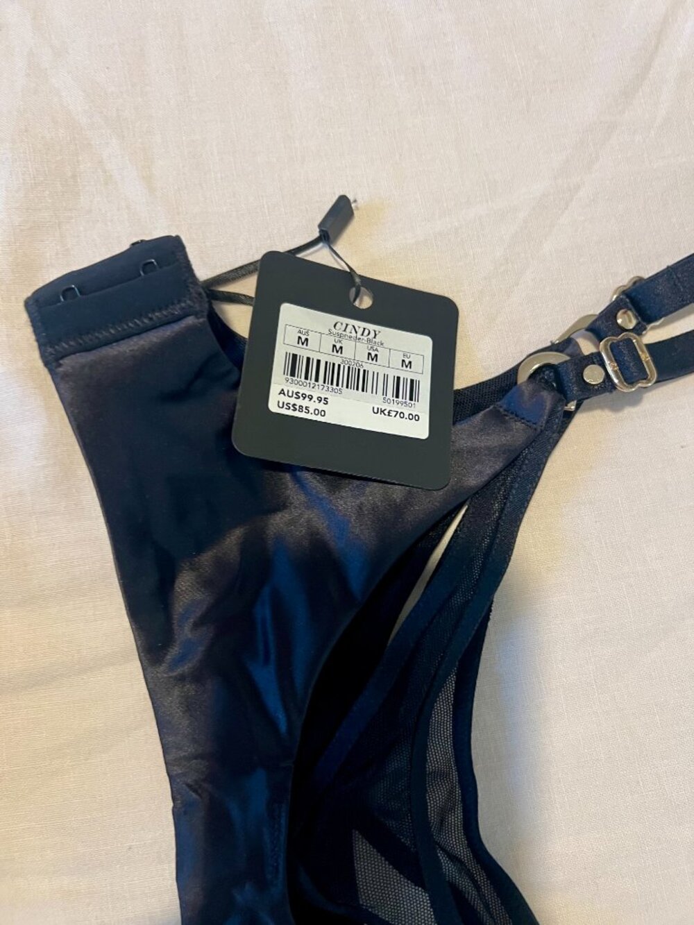 Honey Birdette Cindy Black Suspender Garter Belt M NWT - Picture 2 of 2